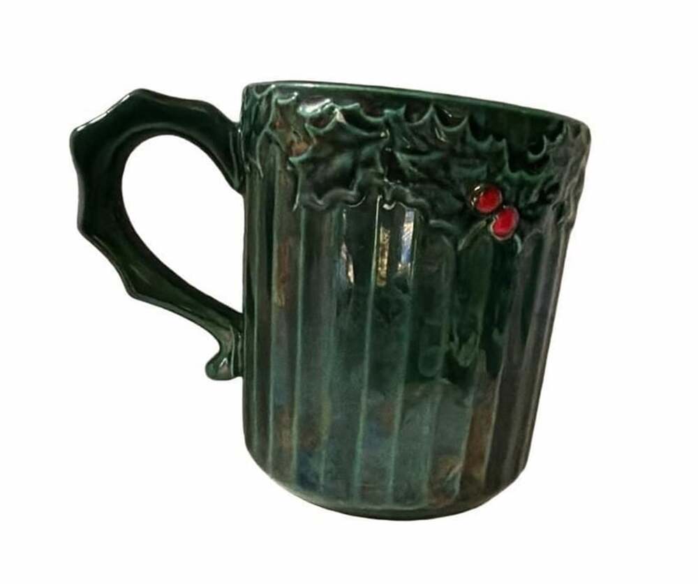 Vintage Mid-Century Inarco Japan Christmas Holly and Berries Ceramic Mug E-2647